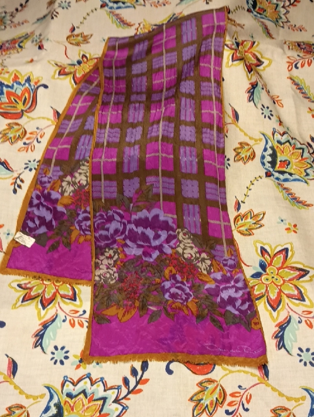 Oscar de la Renta Vintage Silk Scarf